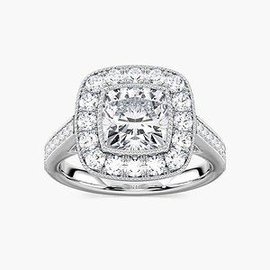 Tiffany Cushion Lab Grown Diamond Luxury Antique Vintage Halo Engagement Ring