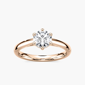 Lynn Round Lab Grown Diamond Six Prong Solitaire Engagement Ring