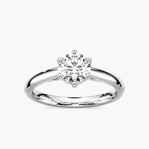 Lynn Round Lab Grown Diamond Six Prong Solitaire Engagement Ring