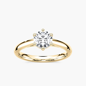 Lynn Round Lab Grown Diamond Six Prong Solitaire Engagement Ring