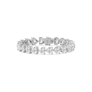 44 ctw Heart Lab Grown Diamond East West Tennis Bracelet  - 7 Inches