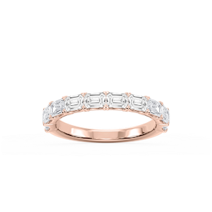 Mae Emerald Lab Grown Diamond East West V-Prong Anniversary Band