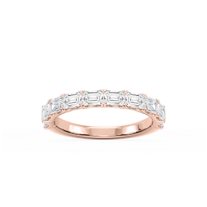 Mae Emerald Lab Grown Diamond East West V-Prong Anniversary Band