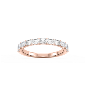 Mae Emerald Lab Grown Diamond East West V-Prong Anniversary Band
