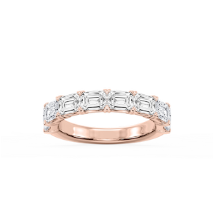 Mae Emerald Lab Grown Diamond East West V-Prong Anniversary Band