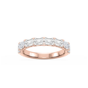 Mae Emerald Lab Grown Diamond East West V-Prong Anniversary Band