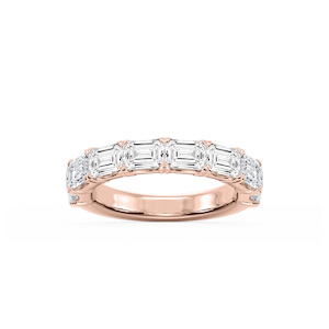 Mae Emerald Lab Grown Diamond East West V-Prong Anniversary Band