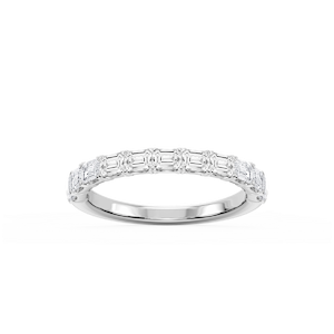 Mae Emerald Lab Grown Diamond East West V-Prong Anniversary Band