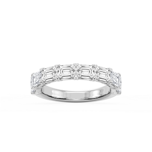 Mae Emerald Lab Grown Diamond East West V-Prong Anniversary Band