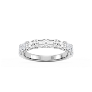 Mae Emerald Lab Grown Diamond East West V-Prong Anniversary Band
