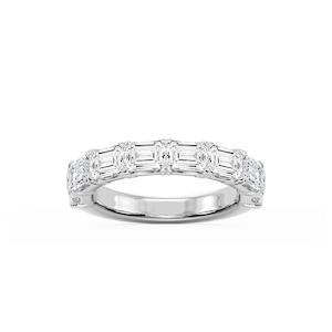 Mae Emerald Lab Grown Diamond East West V-Prong Anniversary Band
