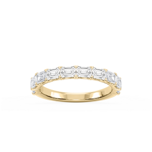 Mae Emerald Lab Grown Diamond East West V-Prong Anniversary Band