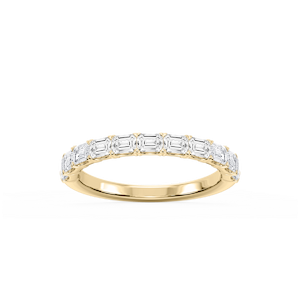 Mae Emerald Lab Grown Diamond East West V-Prong Anniversary Band