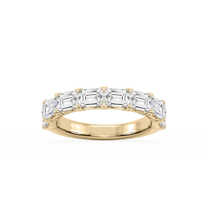 Mae Emerald Lab Grown Diamond East West V-Prong Anniversary Band