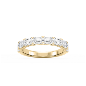 Mae Emerald Lab Grown Diamond East West V-Prong Anniversary Band