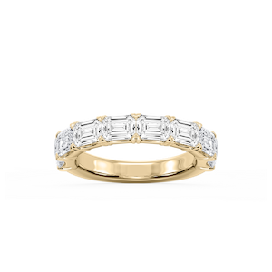 Mae Emerald Lab Grown Diamond East West V-Prong Anniversary Band