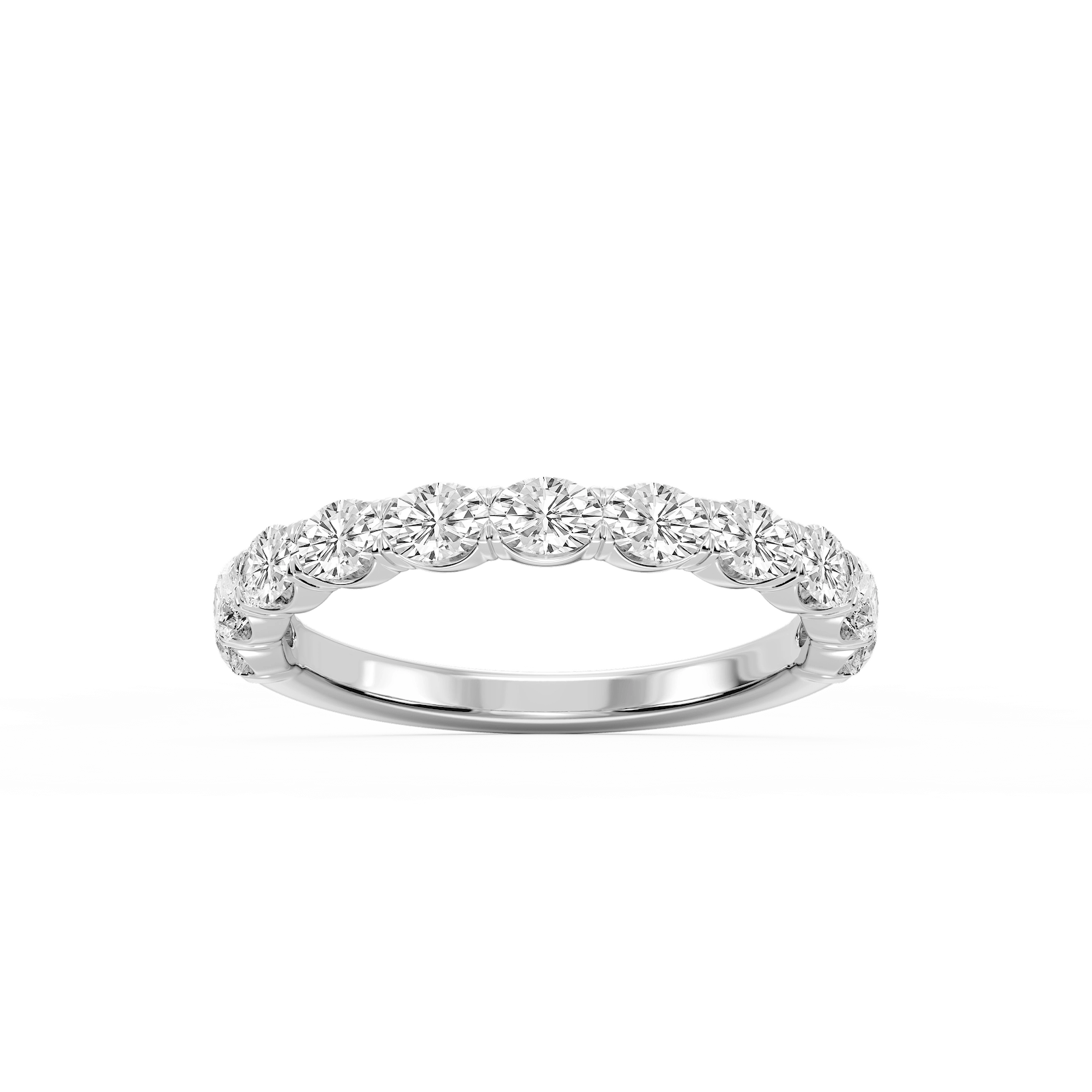 Mae Oval Lab Grown Diamond East West V-Prong Anniversary Band