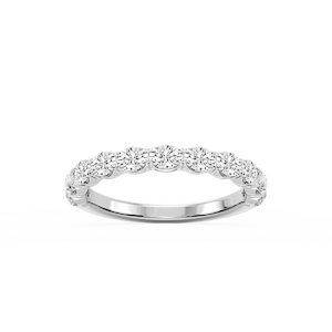 Mae Oval Lab Grown Diamond East West V-Prong Anniversary Band