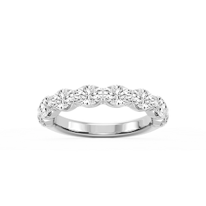 Mae Oval Lab Grown Diamond East West V-Prong Anniversary Band