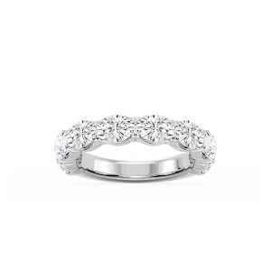 Mae Oval Lab Grown Diamond East West V-Prong Anniversary Band