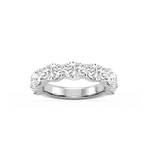 Mae Oval Lab Grown Diamond East West V-Prong Anniversary Band