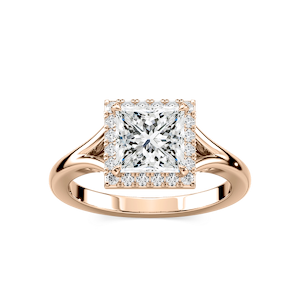 Maia Princess Lab Grown Diamond Split Shank Halo Engagement Ring