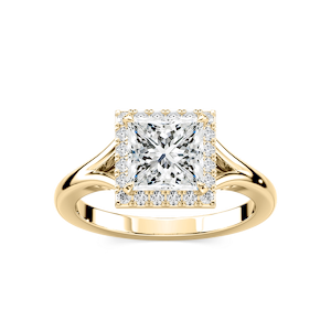 Maia Princess Lab Grown Diamond Split Shank Halo Engagement Ring