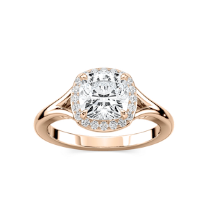 Maia Cushion Lab Grown Diamond Split Shank Halo Engagement Ring