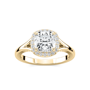 Maia Cushion Lab Grown Diamond Split Shank Halo Engagement Ring
