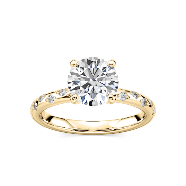 Rylee Round Lab Grown Diamond Scattered Side Stone Engagement Ring