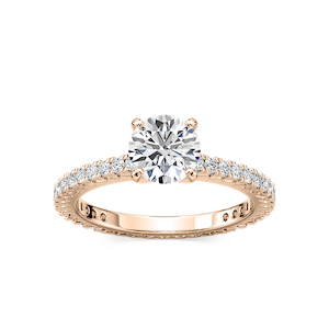 Marilyn Lab Grown Diamond Prong Set with Sculpted Eternity Profile Side Stone Engagement Ring
