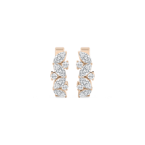 1 ctw Marquise and Round Lab Grown Diamond Petite Huggie Hoop Earrings