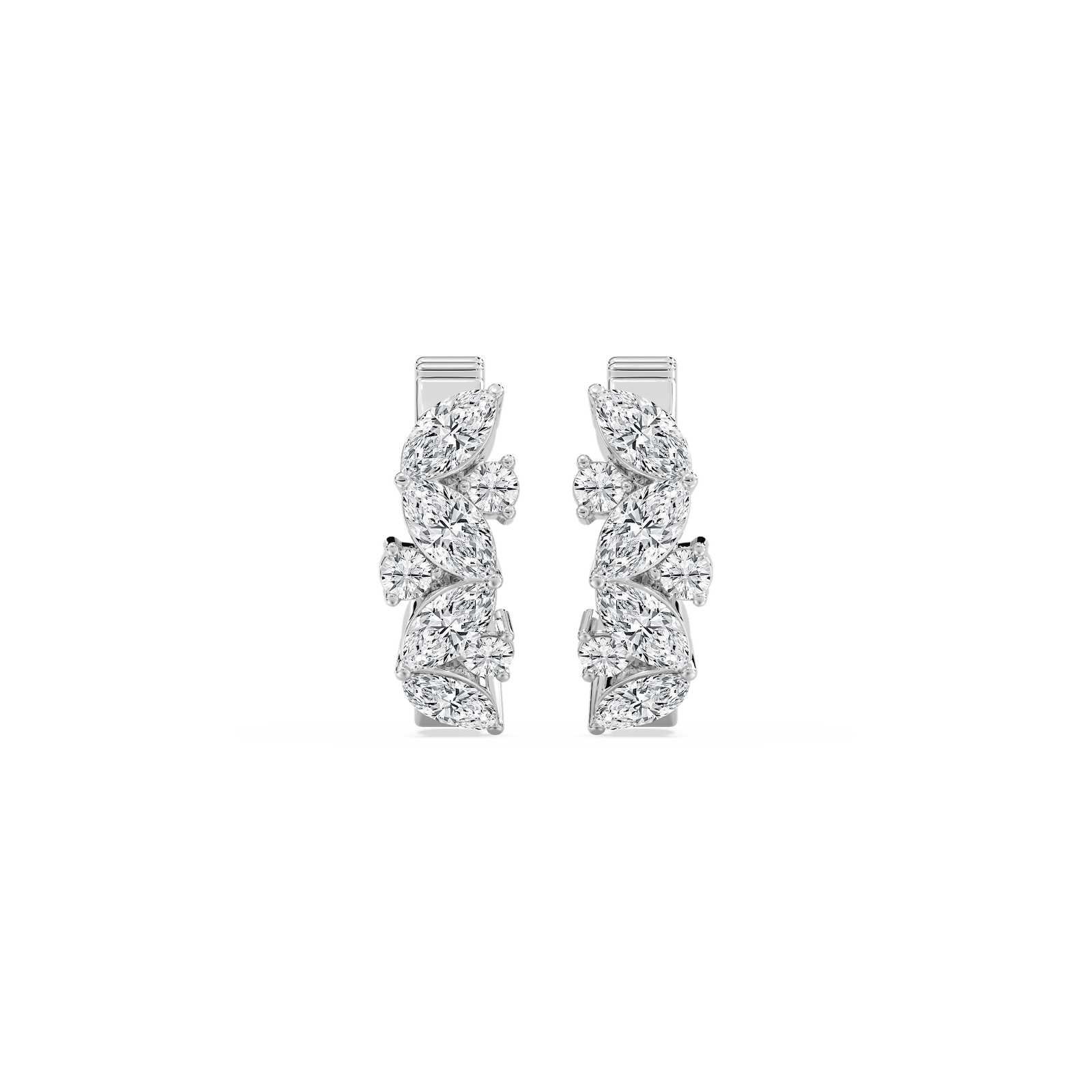 Marquise and Round Petite Hoops in Rose Gold