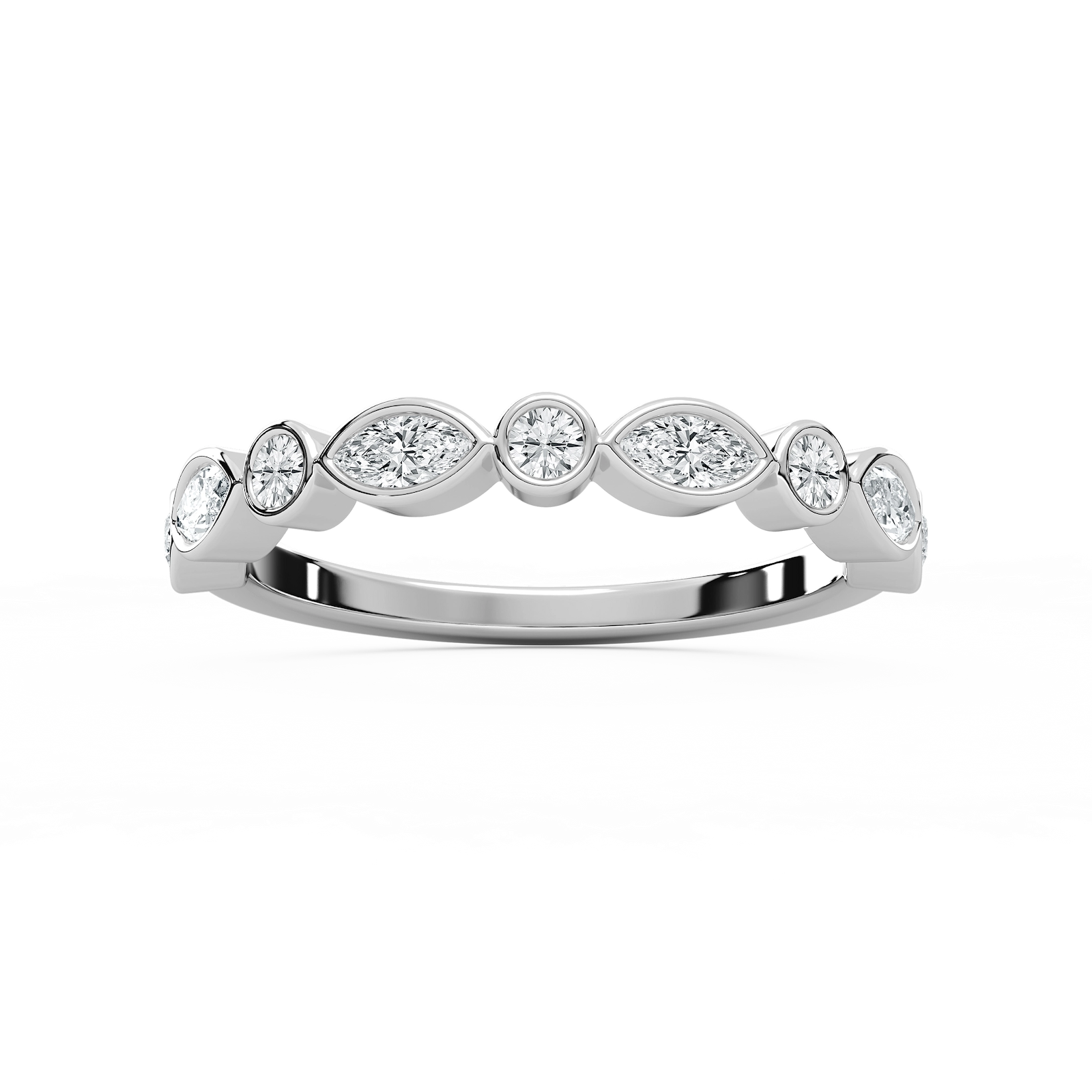 Marquise Bezel Stack Ring in Rose Gold