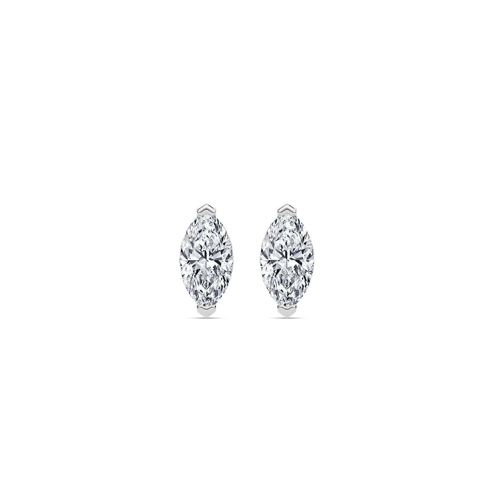 Marquise Lab Grown Diamond Chevron Stud Earrings