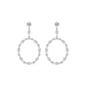 2 ²⁄₃ ctw Marquise and Round Lab Grown Diamond Circle Drop Earrings
