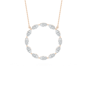 2 ⅖ ctw Marquise Lab Grown Diamond Circle Pendant - 18 Inches