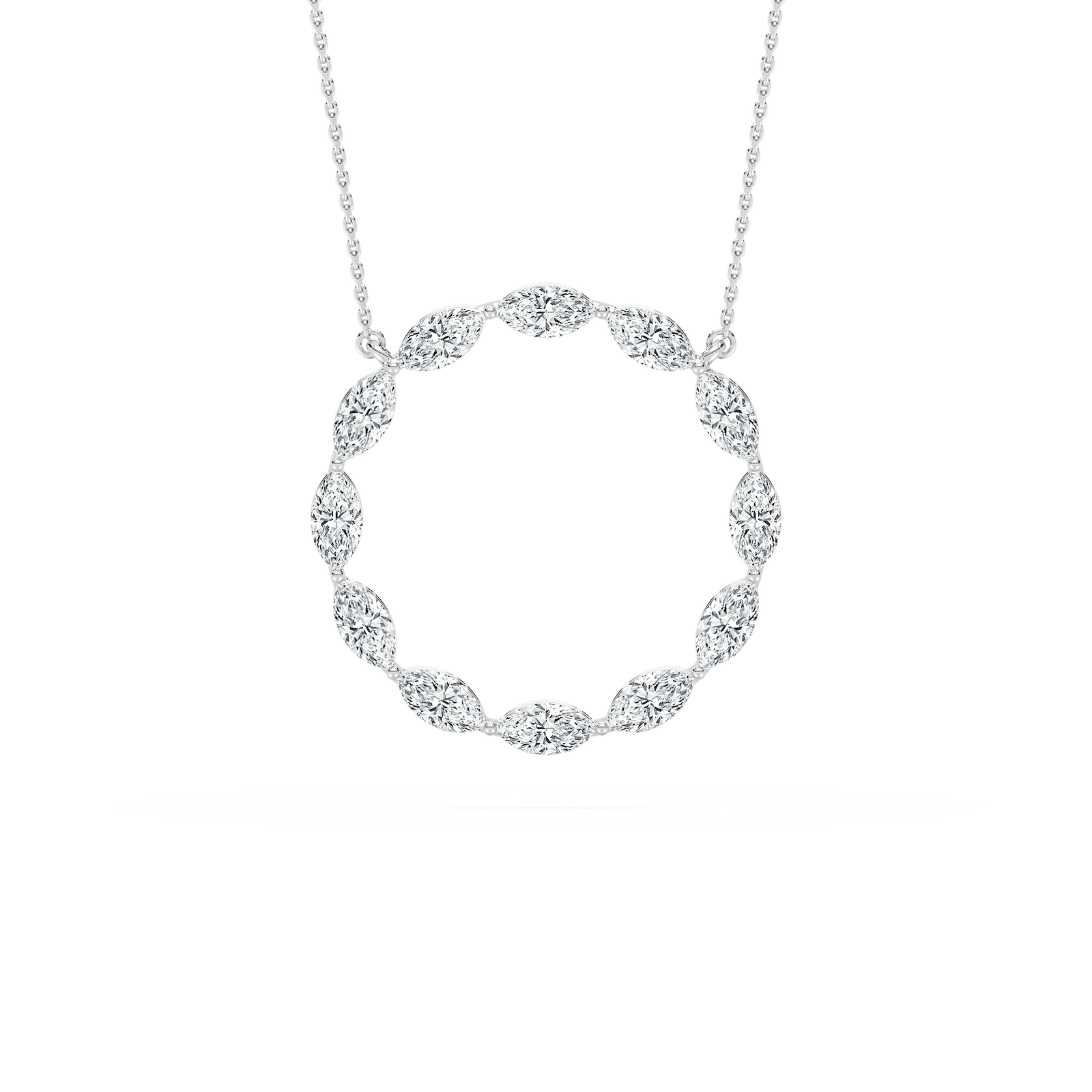 Marquise Circle Necklace in Rose Gold