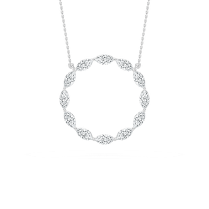 2 ⅖ ctw Marquise Lab Grown Diamond Circle Pendant - 18 Inches