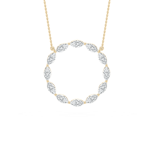2 ⅖ ctw Marquise Lab Grown Diamond Circle Pendant - 18 Inches