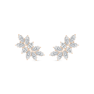 Marquise Cluster Leaf Stud Earrings