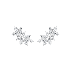 5 ⅖ ctw Marquise Cluster Leaf Stud Earrings