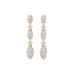5/8 ctw Marquise and Round Lab Grown Diamond Drop Earrings
