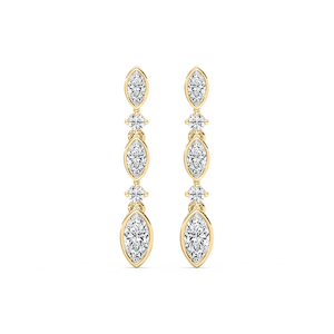 5/8 ctw Marquise and Round Lab Grown Diamond Drop Earrings