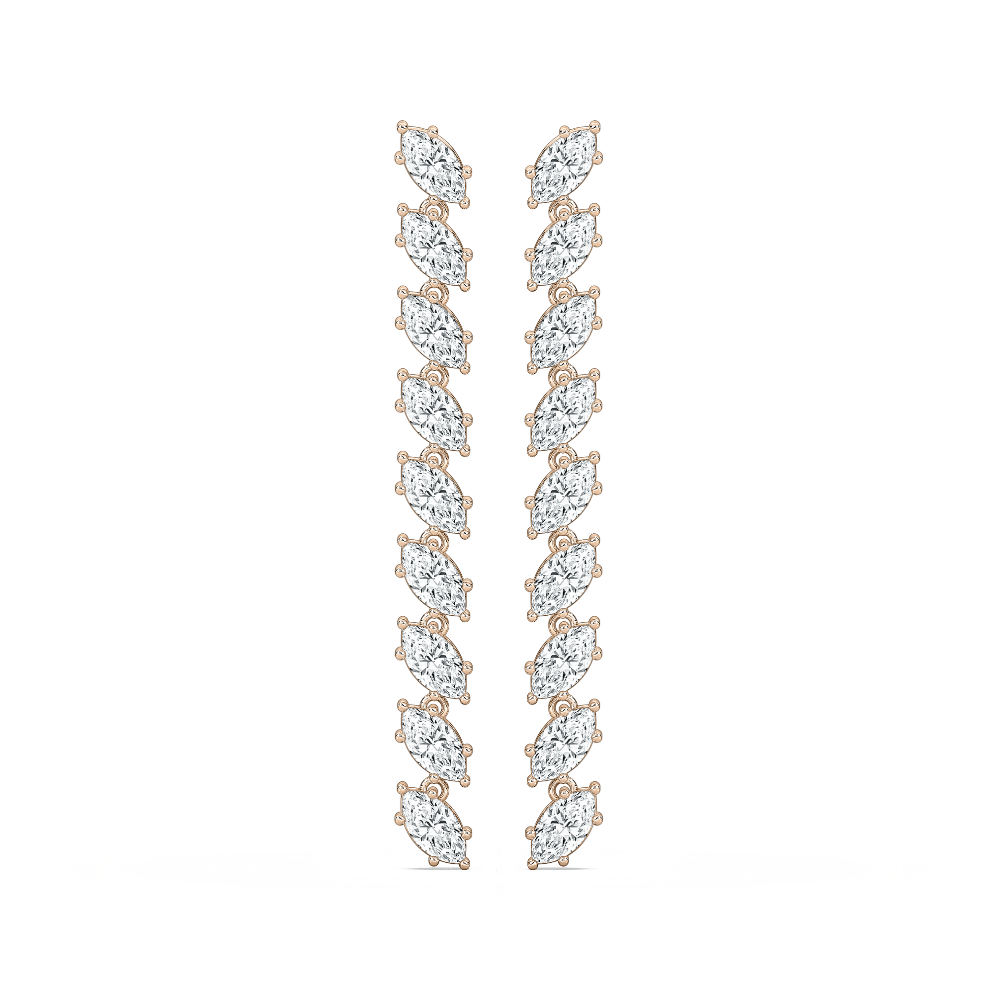 1/8 ctw Marquise Lab Grown Diamond Drop Earrings