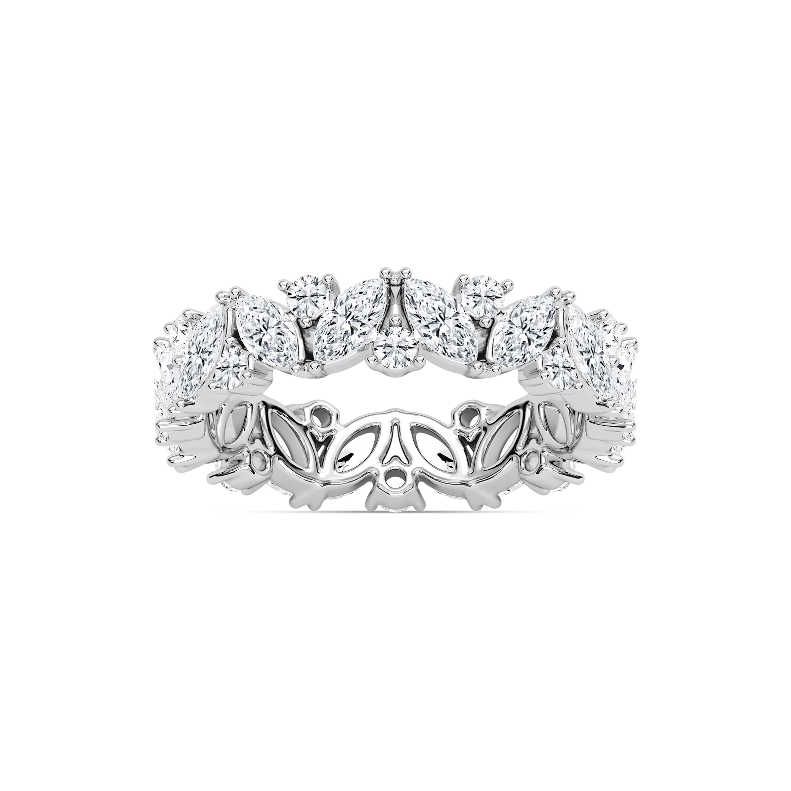 Avani 2 ⅜ ctw Marquise and Round Lab Grown Diamond Nature Inspired Eternity Band