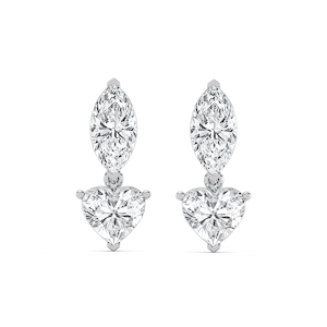 4 ctw Marquise & Heart Lab Grown Diamond Drop Earrings