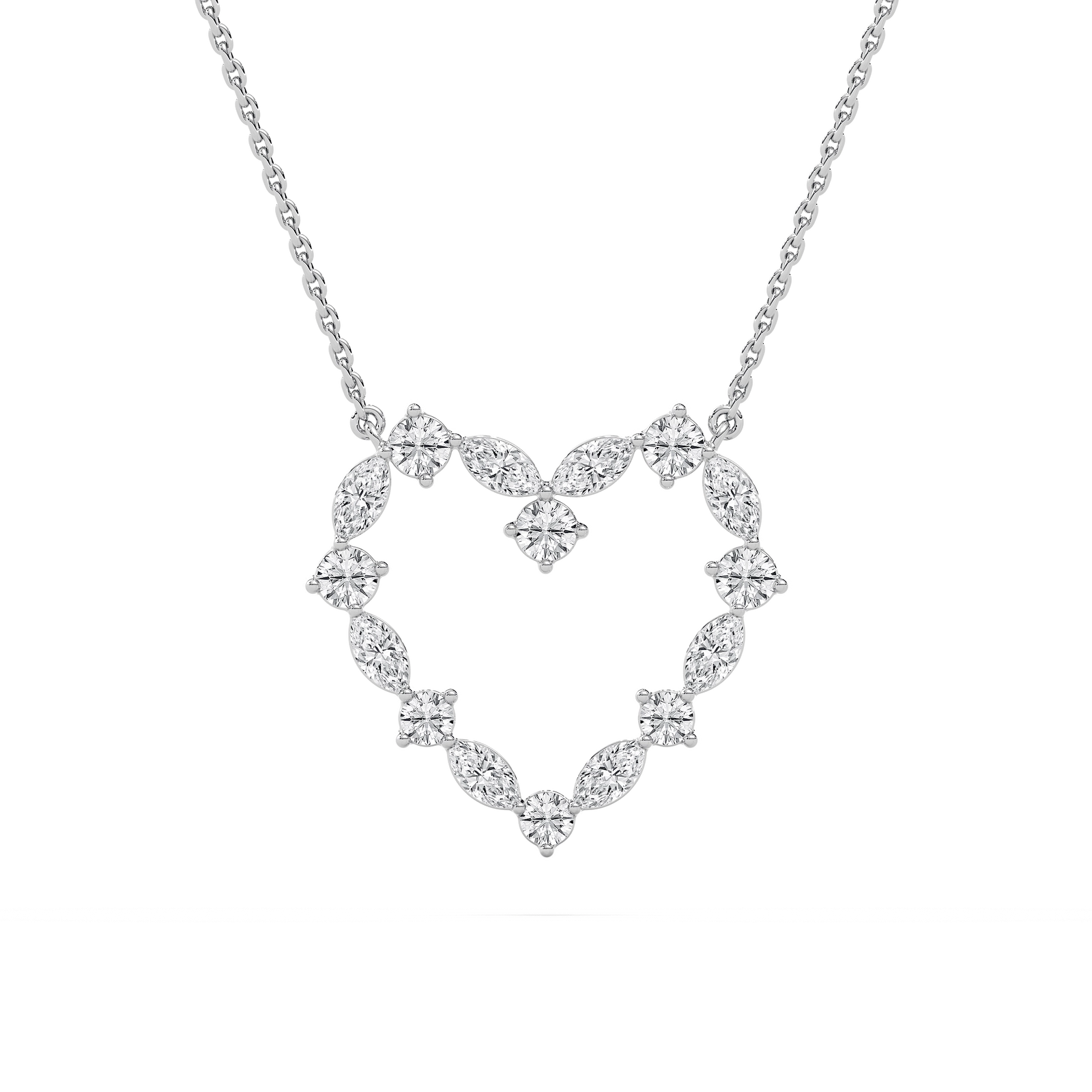 Marquise Heart Necklace in 14K Rose Gold