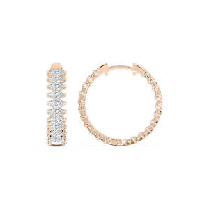 3 ctw Marquise Lab Grown Diamond Inside Out Hoop Earrings