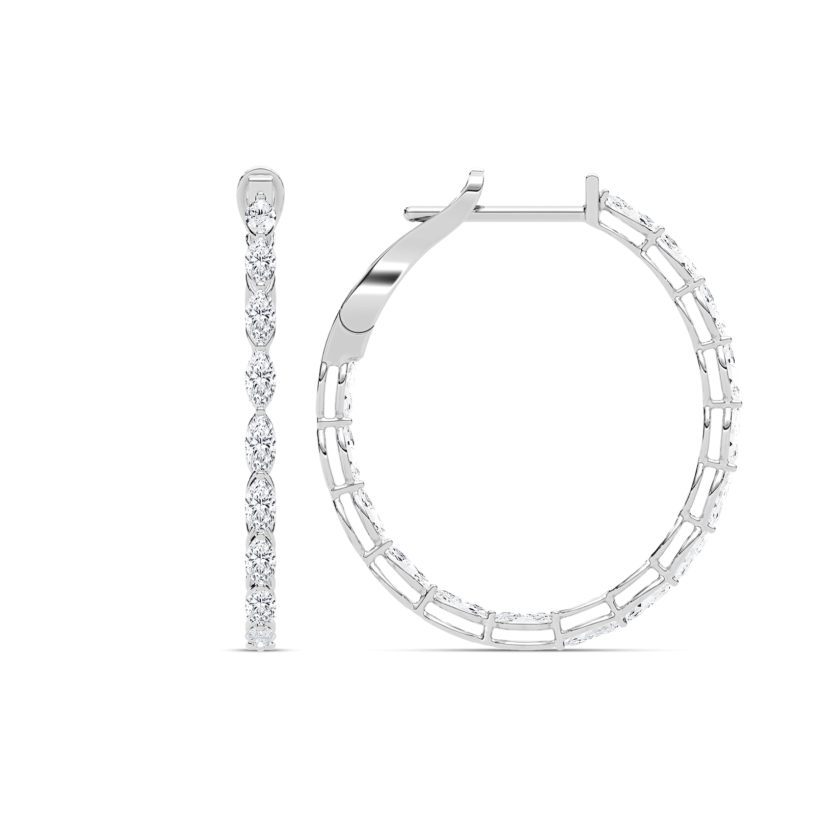 4 ¹⁄₂ ctw Marquise Lab Grown Diamond Inside Out Hoop Earrings